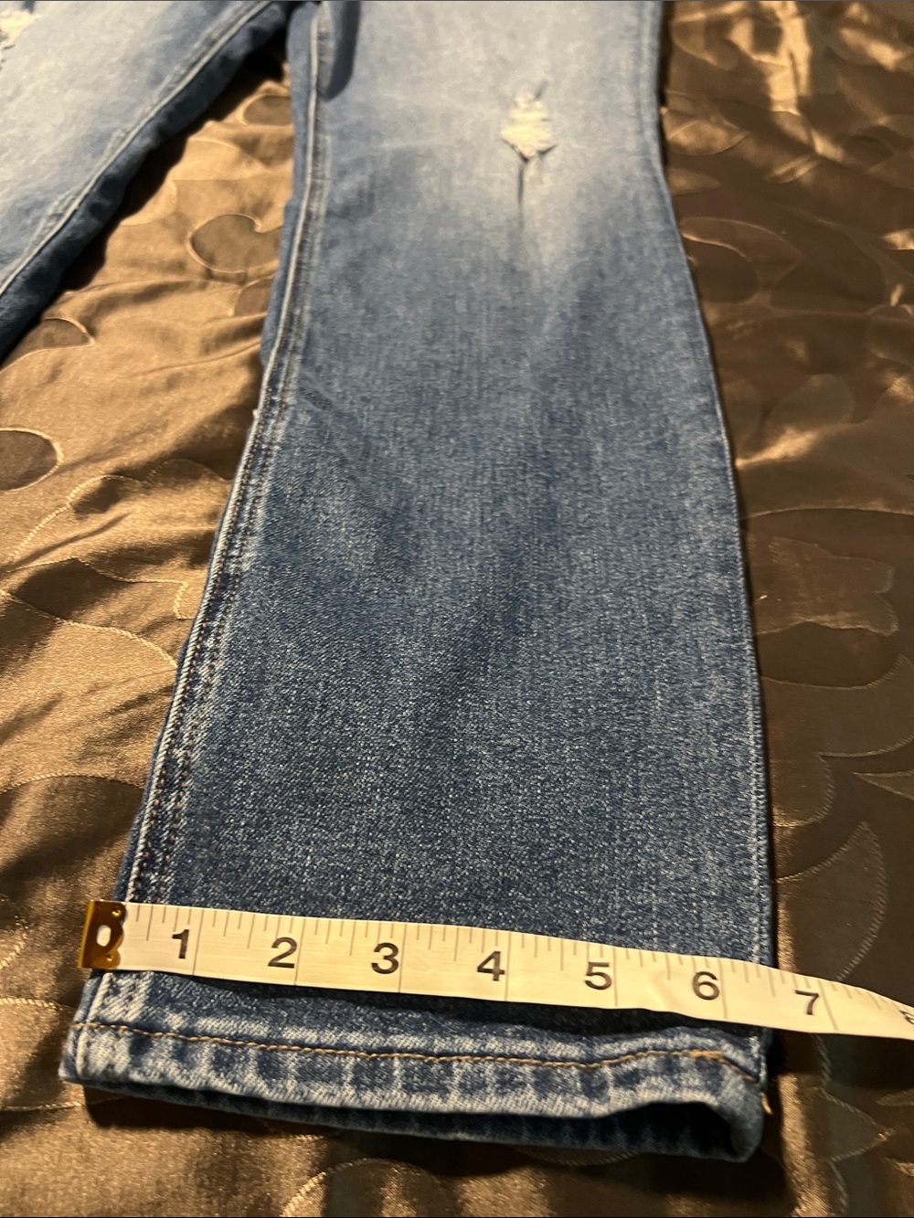 Kut from the Kloth Slouchy Boyfriend Med Blue Distressed Straight-Leg Jeans 12 - Picture 3 of 13